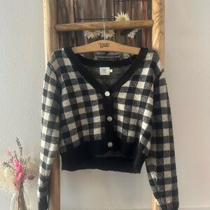 Checkered Black and White Sweater